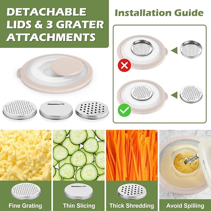 TeamFar Mixing Bowls, 3PCS Stainless Steel Serving Salad Bowls with Lids & 3 Graters, For Kitchen Mixing/Baking/Storing/Prepping, Visible & Airtight, Easy Clean - 4.5/3 / 1.5 QT, Khaki - Image 3