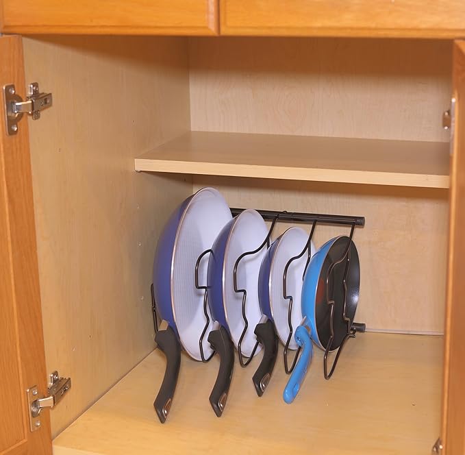 Simple Houseware Cabinet Pantry Pot and Pan Organizer Holder Rack, Bronze - Image 5