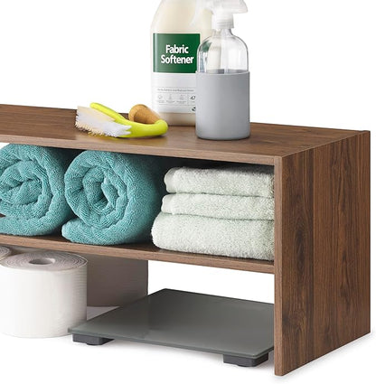 Whitmor Wood Stackable 2-Shelf Shoe Rack, Walnut, 24 inches，2 Pack - Image 7