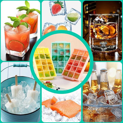 Reespring Silicone Ice Cube Tray, Ice Tray for Freezer with Lid, 3 Pack Ice Cube Trays for Freezer with 45 Flexible Easy Release Ice Trays - Image 6