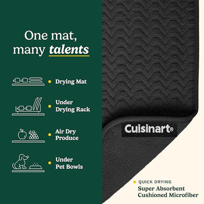 Cuisinart Dish Drying Mats for Kitchen Counter - (2) 18" x 24" Ultra Absorbent Dish Drying Mat XL - Foldable, Machine Washable, Fast Drying Dish Mat (Geostripe) - Image 3