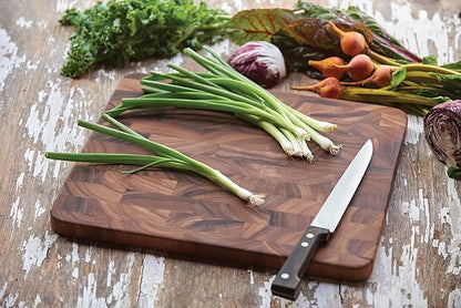 Ironwood Gourmet Oslo End Grain Utility Cutting Board, 14 x 16 Inches, Natural Acacia Wood - Image 3