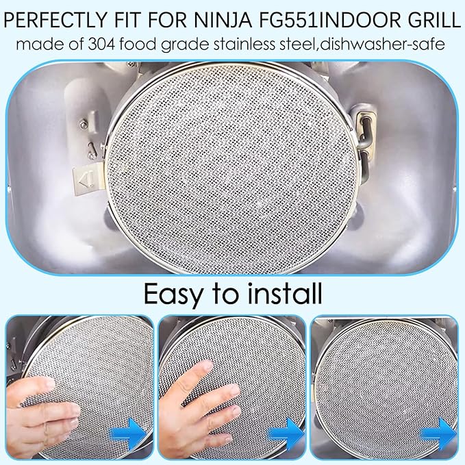 2PCS Replacement Splatter Shield for Ninja Foodi FG551,Foodi Grill Air Fryer Accessories,6-in-1 Indoor Grill for FG550, BG500A, DG551