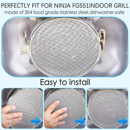 2PCS Replacement Splatter Shield for Ninja Foodi FG551,Foodi Grill Air Fryer Accessories,6-in-1 Indoor Grill for FG550, BG500A, DG551