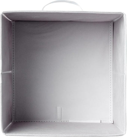 Amazon Basics Collapsible Fabric Storage Cubes Organizer with Handles, Sturdy Storage Bins, White, 10.5-x-10.5-x-11-inch, 6-Pack - Image 3