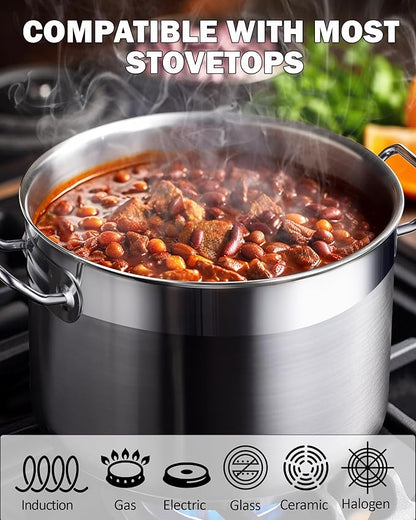 Cooks Standard Stockpots Stainless Steel, 20 Quart Professional Grade Stock Pot with Lid, Silver - Image 3