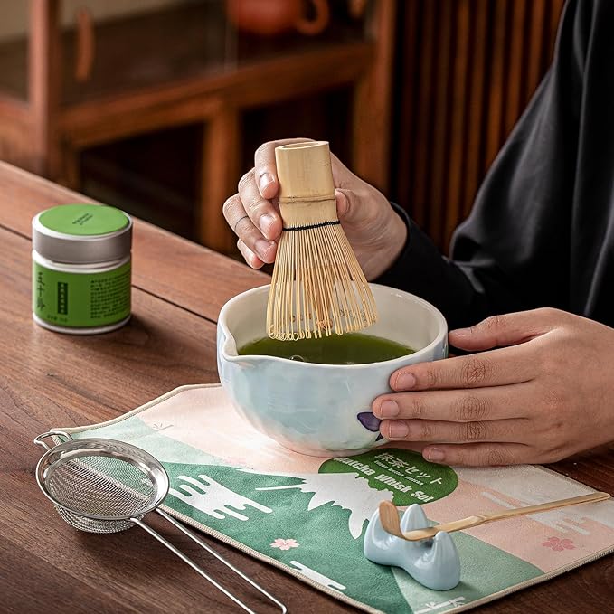 Clay&Fire Matcha Whisk Set，9 Pcs Ceramic Matcha Set, 15 OZ Matcha Bowl with Spout and Whisk，Matcha Kit for Friend, Ideal Gift for Matcha Lover（Butterfly） - Image 5