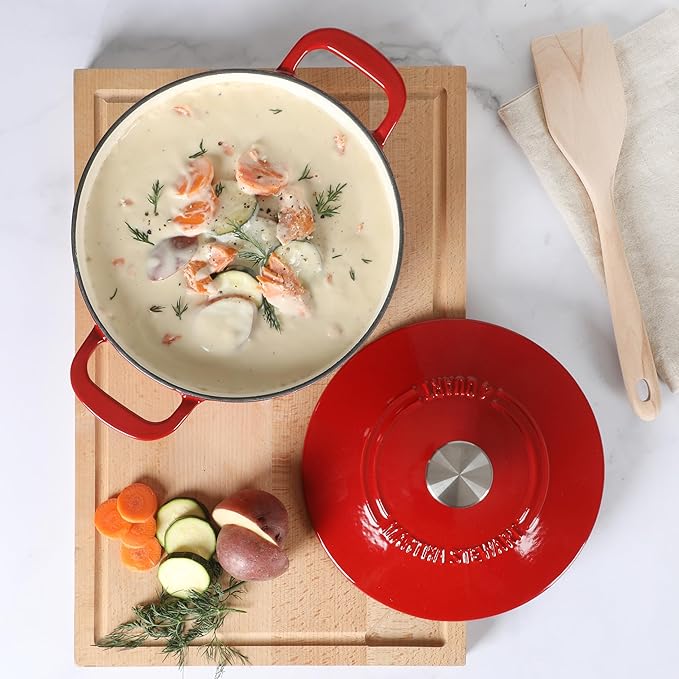 Martha Stewart Gatwick 4 Quart Enamel Cast Iron Dutch Oven - Red - Image 10