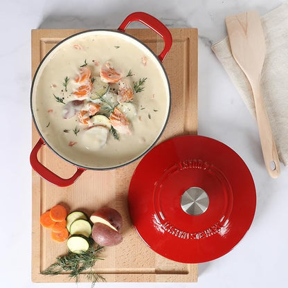 Martha Stewart Gatwick 4 Quart Enamel Cast Iron Dutch Oven - Red - Image 10