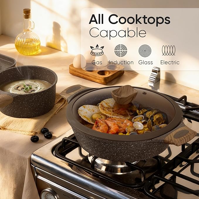 CAROTE 31pcs Pots and Pans Set Non Stick, Cookware Set Pots and Pans Induction Cook Ware, Nonstick Kitchen Cooking, PFOA Free - Image 5