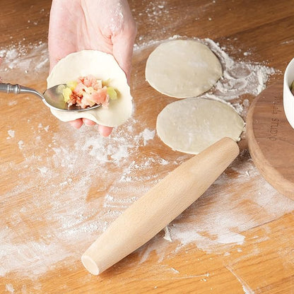 French Rolling Pin for Baking - Tuyotue 7.9 Inches Beech Wood Tapered Rolling Pin Dough Roller for Pizza Dough, Pie Crust Cookie Fondant Dumpling - Image 4