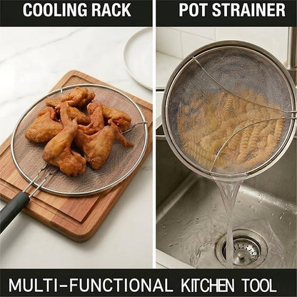 Splatter Screen for Frying Pan 13 Inch - Stainless Steel Grease Splatter Guard - Oil Splash Guard & Fine Mesh Cover for Cooking Bacon, Fried Chicken & Popcorn - Image 6