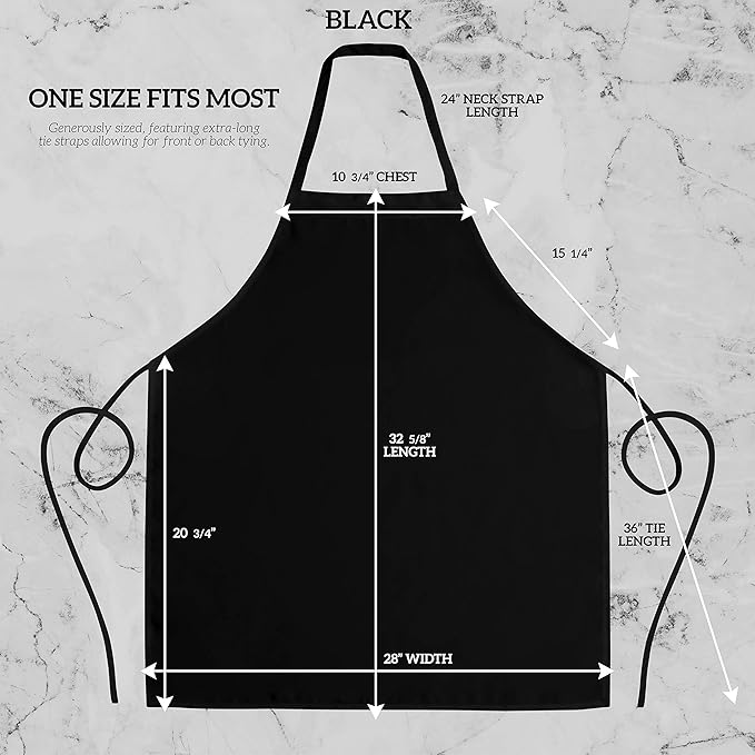 GREEN LIFESTYLE 12 Pack Bib Apron - Unisex Black Aprons, Machine Washable Aprons for Men and Women, Kitchen Cooking BBQ Bulk (Pack of 12, No Pockets, Black) - Image 2