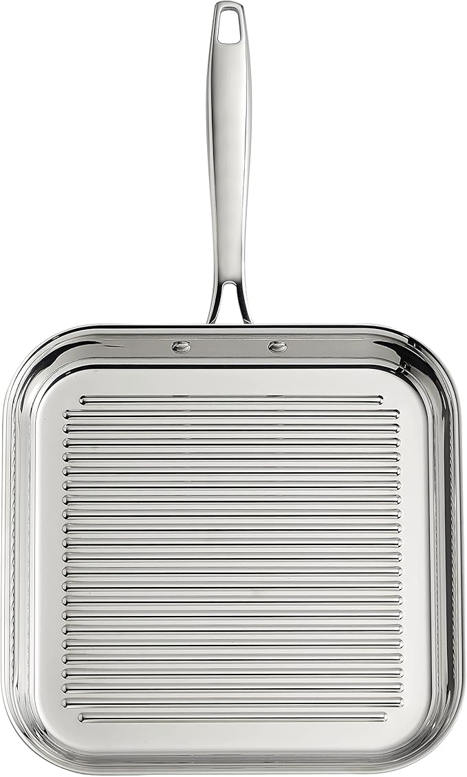 Tramontina Signature Tri-Ply Clad Stainless Steel 11-Inch Square Grill Pan, Induction-Ready, Dishwasher-Safe, NSF-Certified, Made in Brazil - Image 3