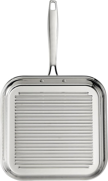 Tramontina Signature Tri-Ply Clad Stainless Steel 11-Inch Square Grill Pan, Induction-Ready, Dishwasher-Safe, NSF-Certified, Made in Brazil - Image 3