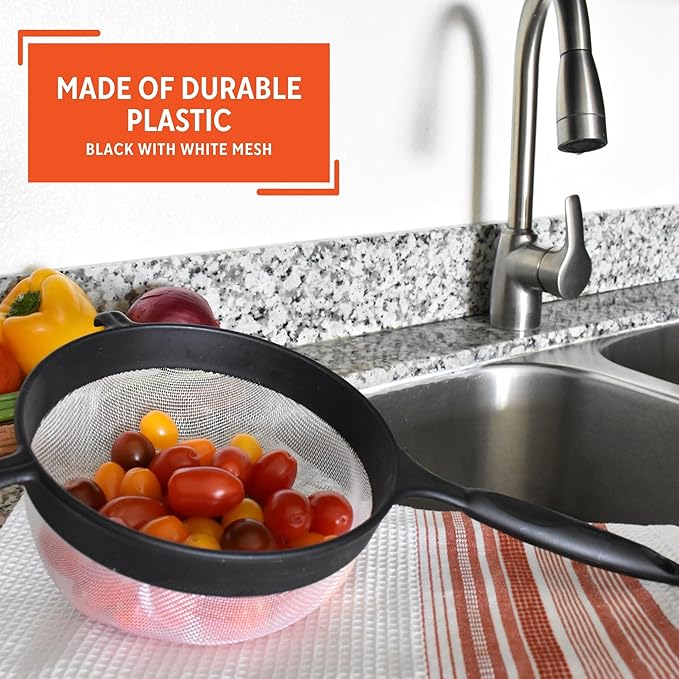 IMUSA USA IMU-71134 Plastic Strainer 7-Inch, Black - Image 3