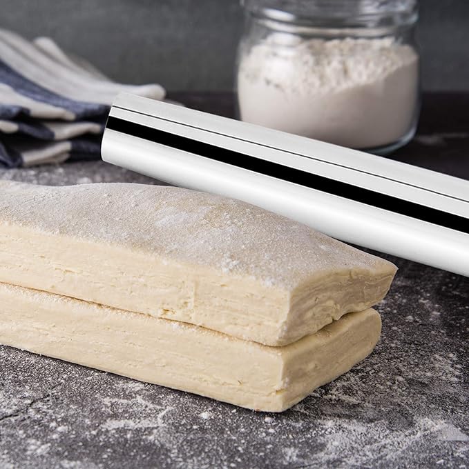 Fox Run Stainless Steel Rolling Pin, Tapered French Rolling Pin, 18" x 1.25" - Image 5
