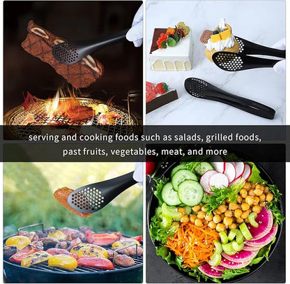 MSY BIGSUNNY Kitchen Buffet Tongs - Heavy Duty Food Serving Set for Cooking, BBQ - Metal Salad Tongs Set of 3 (Black 7" 9" & 11") - Image 5