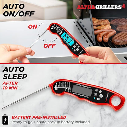 Alpha Grillers Meat Thermometer Digital – Instant Read Food Thermometer for Cooking & Grilling – Professional Kitchen Gifts for Men, Dad & Mom - Image 3