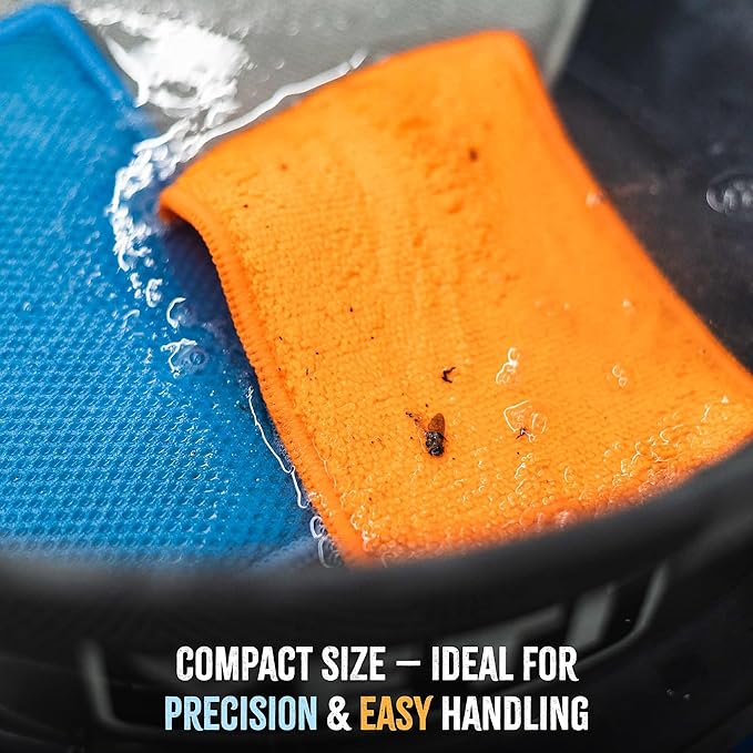 The Rag Company - Jersey Bug Scrubber Pads - Terry Weave, Easily and Safely Trap Bug Splatter in Sponge, Safe on All Finishes, 4in x 6in, Orange (5-Pack) - Image 8