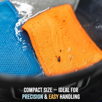 The Rag Company - Jersey Bug Scrubber Pads - Terry Weave, Easily and Safely Trap Bug Splatter in Sponge, Safe on All Finishes, 4in x 6in, Orange (5-Pack) - Image 8