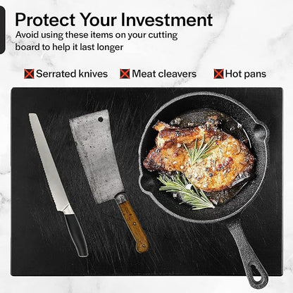 Thirteen Chefs 30x18 Extra Large Cutting Board for Fish, Meat, BBQ - 1/2 Inch Thick Black Plastic, Commercial Grade HDPP Poly with NSF Stamp, 10 pounds - Image 8