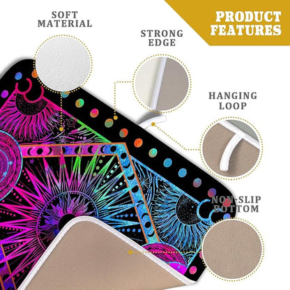 Purple Absorbent Dish Drying Mat Sun and Moon Microfiber Drying Pad for Kitchen Counter Decor Small - Image 4
