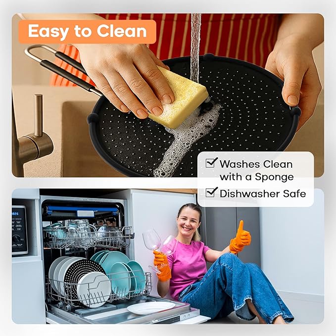 Splatter Screen for Frying Pan | USA Brand | 11-Inch Black, Fit Pans (6" to 11") Silicone Grease Splatter Guard for Frying Pan and Stove by Beckon Ware - Image 6