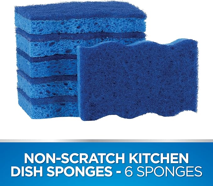 Dawn Non-Scratch Scrubber Sponges, Blue (Pack of 6) - Image 2