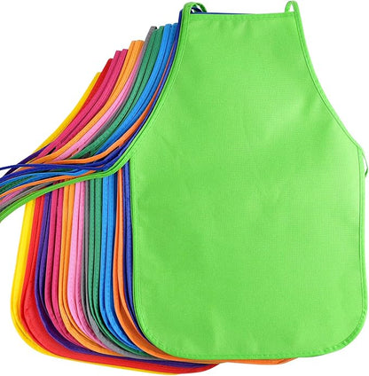 KUUQA 16/24/30/36/40Pcs Kids Apron Painting Aprons for Kids, Kids Paint Apron Art Smock for Classroom Painting Party Supplies