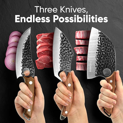 Matsato Knife Set 3-Piece Kitchen Knives, Cooking Chef Knife Set, Cleaver, Kitchen And Chef Cutting and Chopping Knives Sets Juego De Cuchillos Para Cocina - Image 3