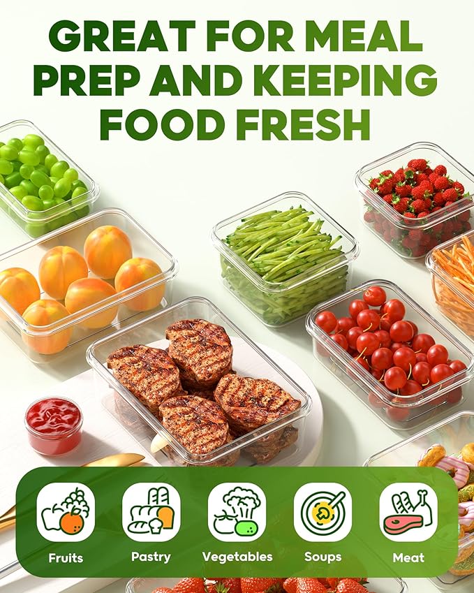 KEMETHY 70 PCS Food Storage Containers with Lids(35 Containers & 35 Lids), BPA-Free Plastic Food Containers for Kitchen Storage, Leak Proof, Reusable Meal Prep Containers with Labels & Pen - Image 6