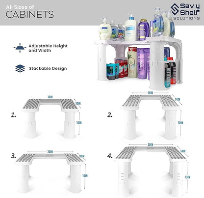 Expandable Under Sink Organizer and Storage I Bathroom Under the Sink Organizer Kitchen Under Sink Shelf I Cleaning Supplies Organizer Under Sink Storage I EXPANDABLE HEIGHT DEPTH & WIDTH