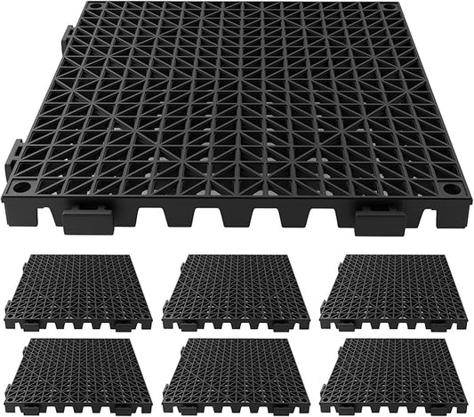 Tioncy 6 Pcs Bar Countertop Supplies Interlocking Mats 12 x 12 Inch Rubber Black Shelf Liners Bar Drying Coffee Non Slip Spills Mats for Bartending Home Cocktail Bars Restaurants by Tioncy