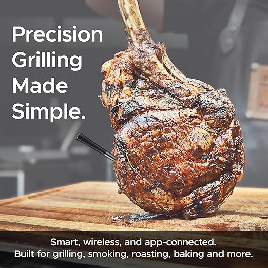 750ft Wireless Meat Thermometer Long Range for Smoker, BBQ & Rotisserie, Smart Bluetooth Thermometer Dual Sensor Waterproof Probe with LCD Base Station Display & App Control - Image 7