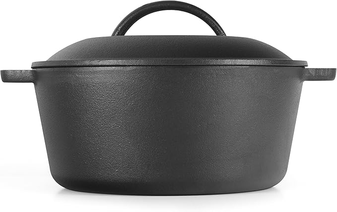Commercial Chef 5-Qt. Dutch Oven with Lid, Pre-Seasoned Cast Iron, Integrated Handles, Works on All Cooktops Including Induction, Outdoor Cookware for Campfires or Grills, CHFL545 - Image 2
