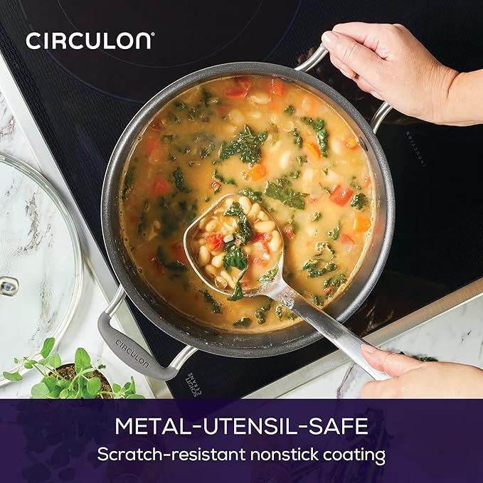 Circulon A1 Series with ScratchDefense Nonstick Induction Cookware, Stockpot with Lid, Pasta Pot, Kitchen Essentials, 8-Quart, Graphite - Image 7