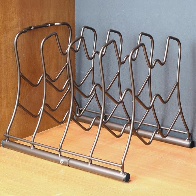 Deco Brothers Pan Organizer Rack for Kitchen Cabinet and Counter, Bronze - Image 5