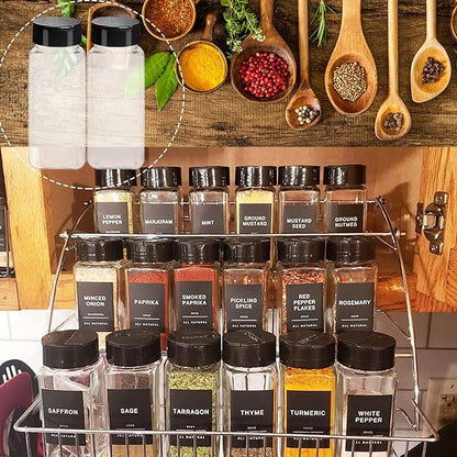 Tiaiidi 24 Pack 3.5 oz Square Plastic Spice Jars,Seasoning Containers with Black Screw Lids to Pour or Shake,Empty Storage Spice Containers for Spice,Powders,Peppers - Image 4