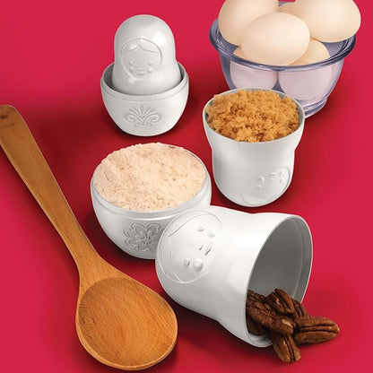 Genuine Fred M-CUPS Matryoshka Measuring Cups, Set of 6, Russian Doll Nesting Measuring Cups, White - Image 6