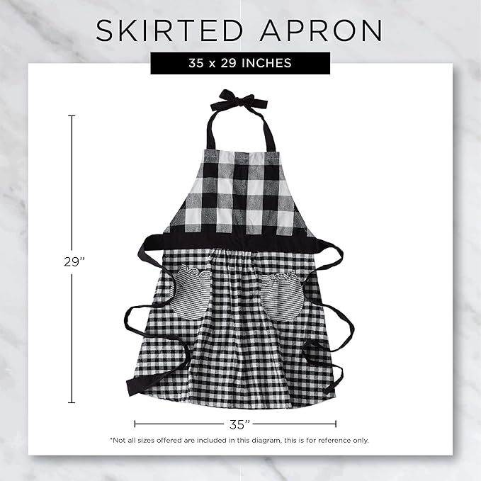DII Women's Spring & Summer Apron Collection Adjustable, Two Large Pockets & Extra Long Ties, One Size Fits Most