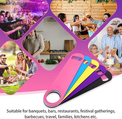 KTOJOY 5 Pack Stainless Steel Colorful Beer Bottle Opener Set, 7 Inch, Large Colorful Design, - Image 7