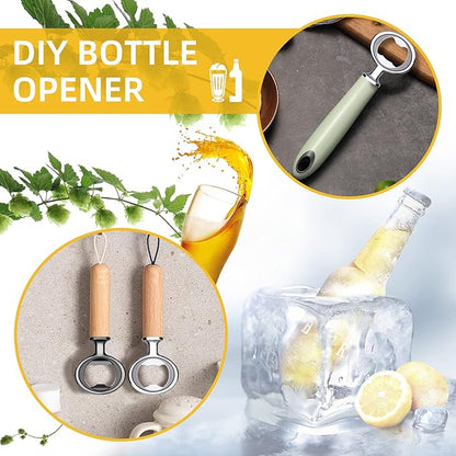 Metal Bottle Opener Insert Kits 8 Pack Blank Stainless Steel DIY Hardware Flat Bottle Opener Inserts for Wood Turning Kits (Mix Color)