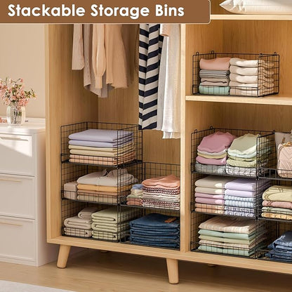 Yociyoga 3-Tier Stackable Closet Organizers and Storage Shelves, Foldable Closet Shelf Organizer, Stackable Storage Bins Drawers for Closet Organizer System, Black(Patent No. 30022416) - Image 5