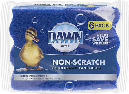 Dawn Non-Scratch Scrubber Sponges, Blue (Pack of 6) by Dawn