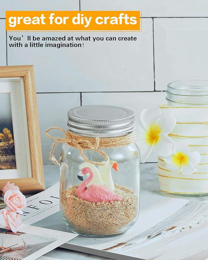 Rainforce 16 oz Mason Jars With Lids Regular Mouth 15 Pack-16oz Glass Jars with Silver Lids,Bulk Pint Clear Glass Jars For Meal Prep, Food Storage With 20 Labels - Image 6