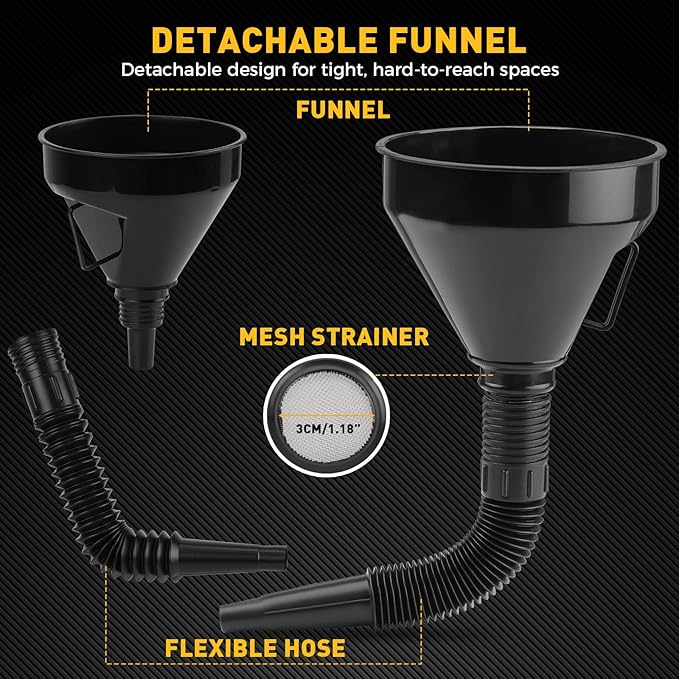 20-Piece No-Spill Coolant Funnel Kit, Cooling System Funnels Kits, Spill Proof Funnel Bleeder, Radiator Funnels Kit with Adapters, Extensions, Flexible Hose, Circular-Funnel, Towel for Automotive Use - Image 5