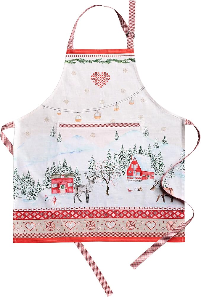 Maison d' Hermine 100% Cotton Apron for women with Pocket Kitchen Chef Apron for Men Cooking Mothers Day Gifts