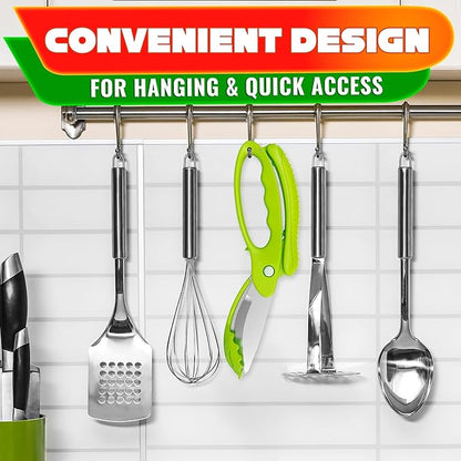 Salad Scissors for Chopped Salad – Multiblade Food Scissor Chopper With Spring-Loaded System & Anti-Slash Head for Fast Double Cutting – 8.9" Handy Size Lettuce Chopper, Stainless Steel Blades - Image 9