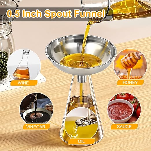 Kitchen Funnel, Stainless Steel funnels for Kitchen use Filling Bottles, one-piece Funnel is Seamless and can be Used to Transfer Oils, Spices, and Powder mixes, and is Easy to Clean - Image 5